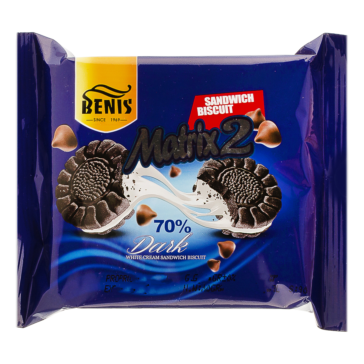 بیسکویت کرم وانیل ماتریکس 90 گرم بنیس - بیسکویت کرم وانیل ماتریکس 90 گرم بنیس